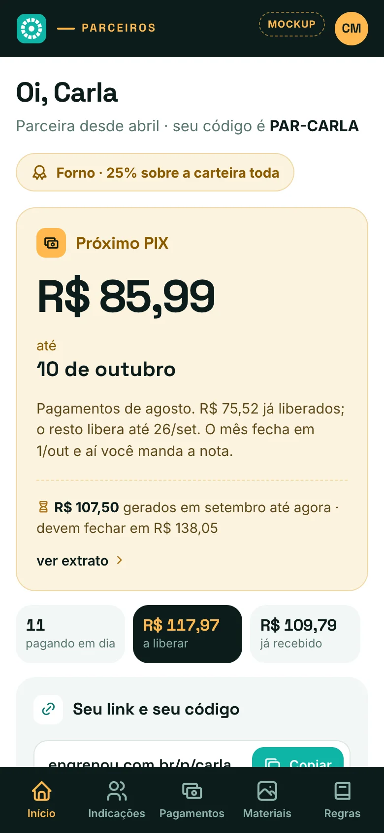 Início no celular