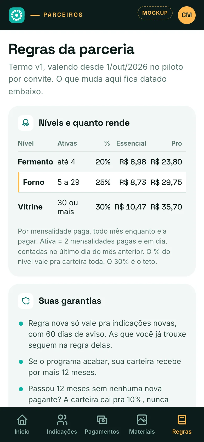 Regras no celular